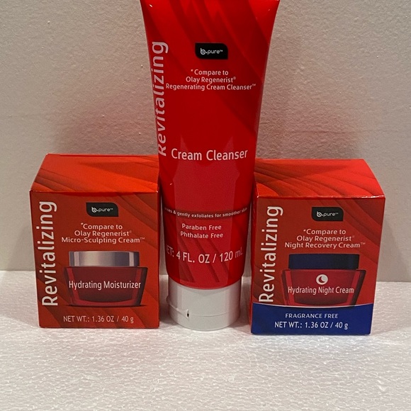 b.pure Revitalizing Night day hydrating Moisturizer cream cleanser set - Picture 1 of 6